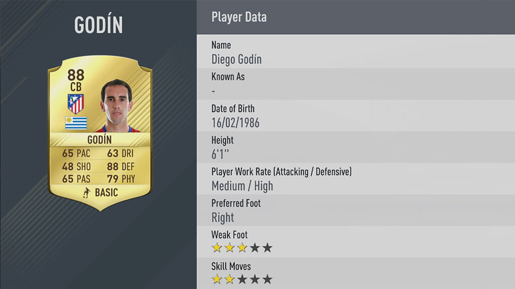 FIFA 17 Diego Godín