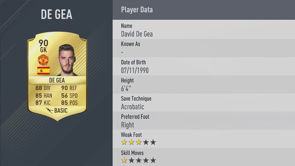 FIFA 17 David De Gea