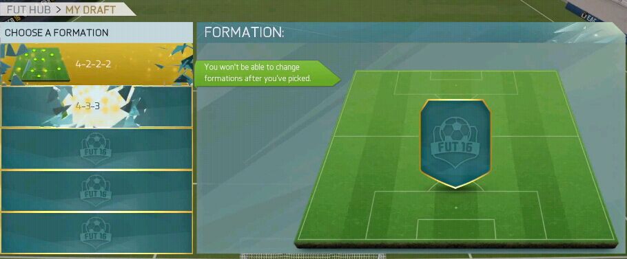 fut draft-formation