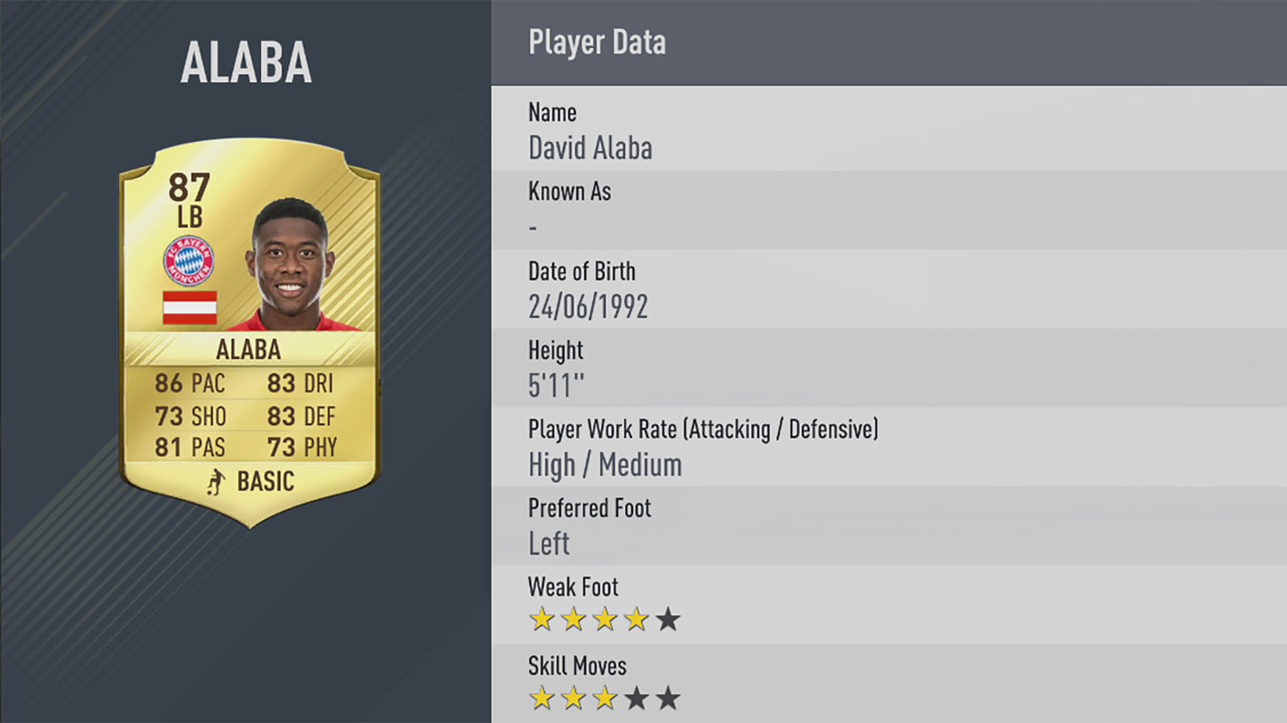 fifa 17 David Alaba