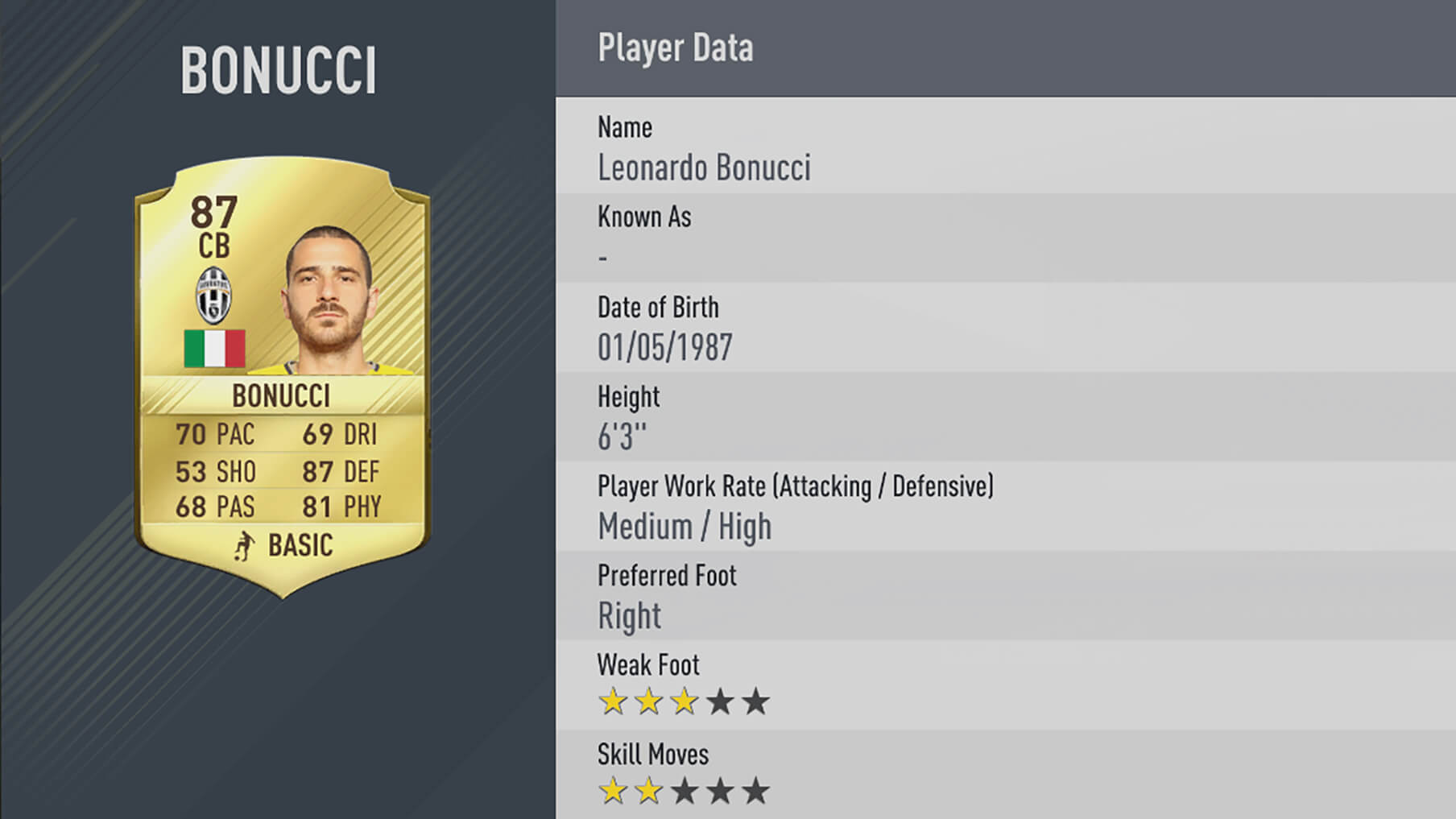 fifa 17 Leonardo Bonucci