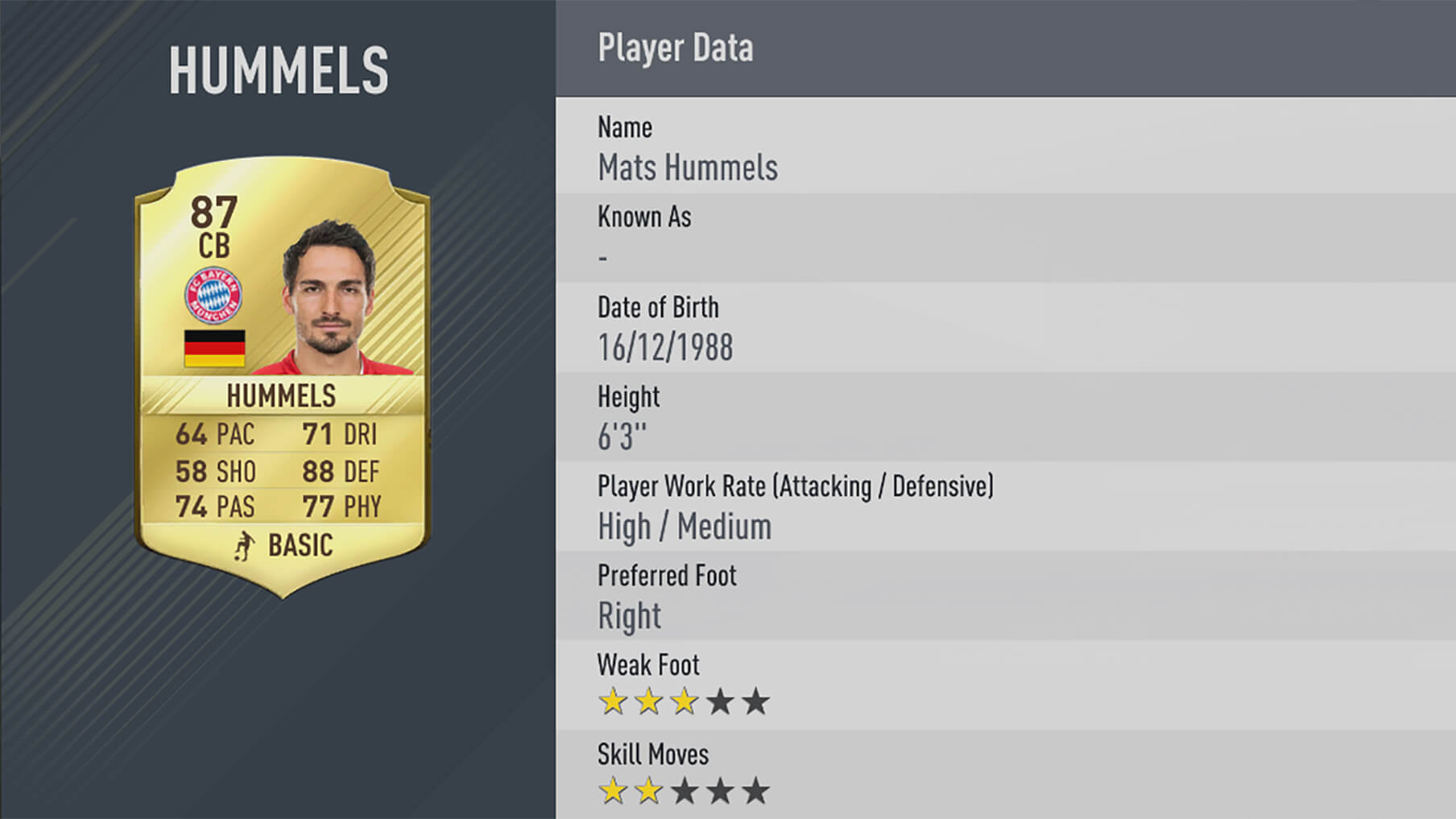 fifa 17 Mats Hummels