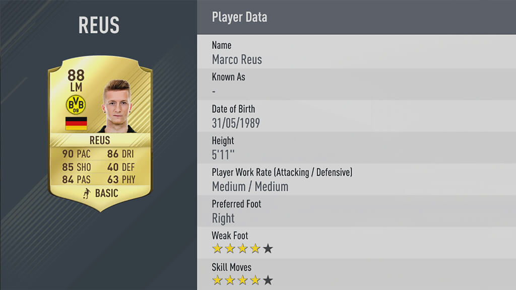 FIFA 17 MARCO REUS
