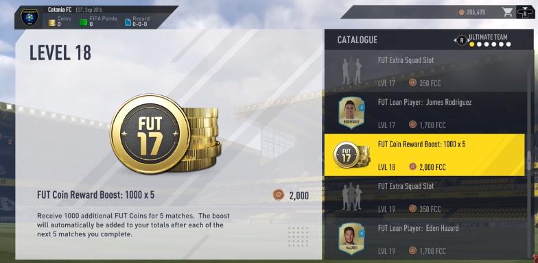 FIFA 17 Catalogue Items - Coins Reward Boost