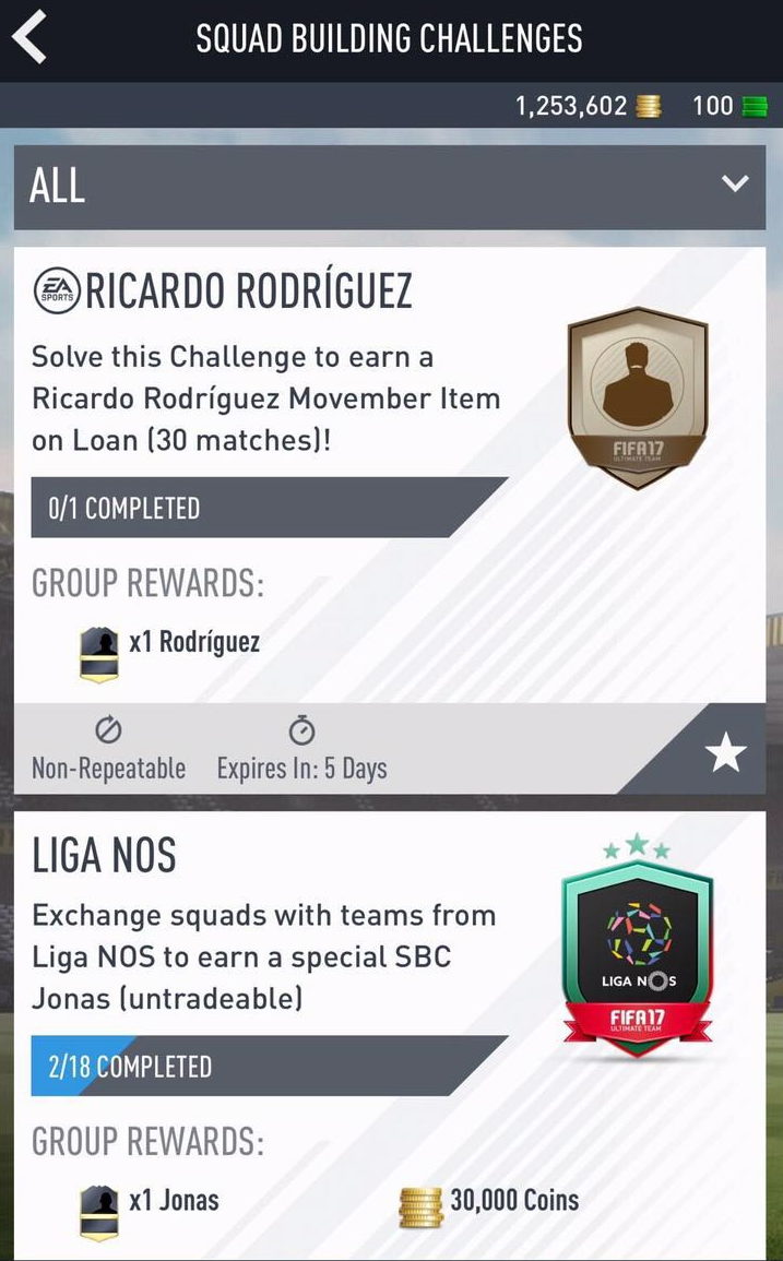 fifa 17 squad builder challenges - ricardo rodríguez sbc