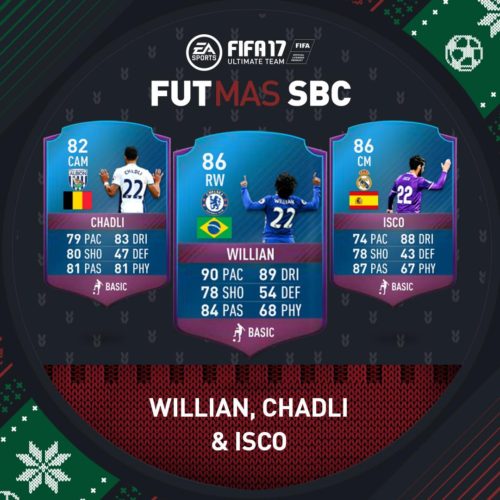 FIFA-17-FUTMAS-Squad-Building-Challenge-December-22nd-FUT-SBC-Chadli-Willian-and-Isco