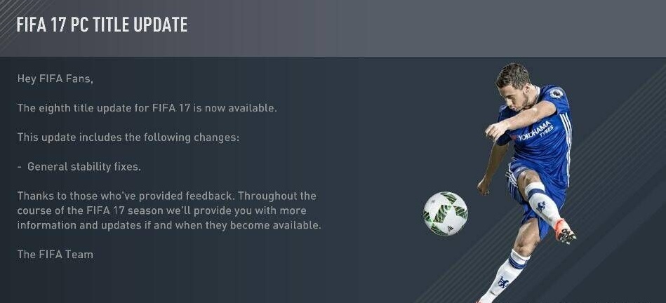 FIFA 17 Title Update 8 - Patch Notes 1.09
