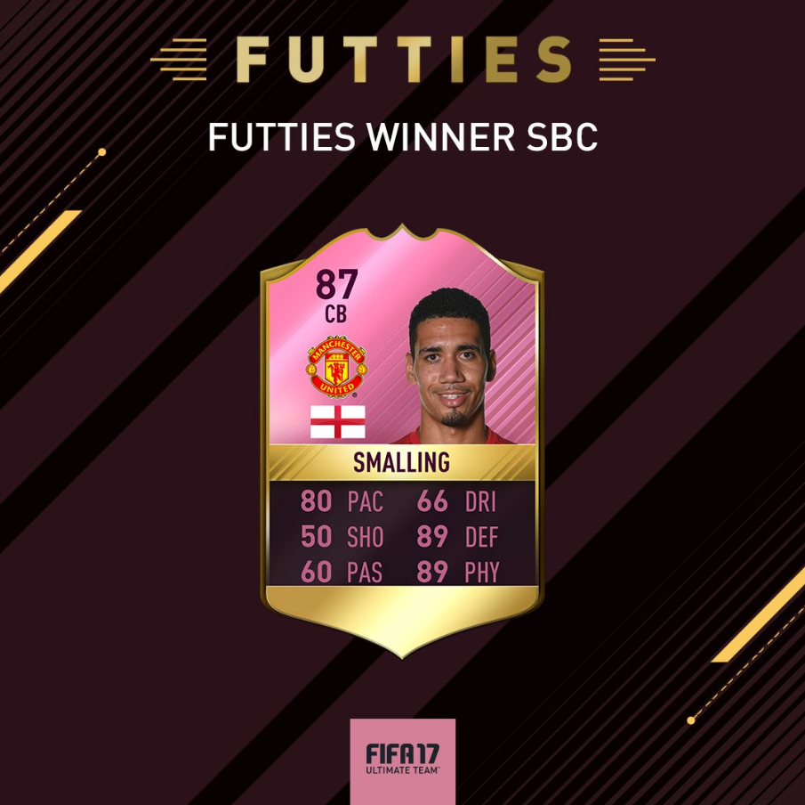 FIFA 17 FUTTIES CB Winner Smalling SBC-Smalling