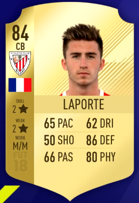 FIFA 18 Most Overpowered Players in La Liga - 85 Casemiro, 84 Umtiti and 84 Laporte-defender Laporte