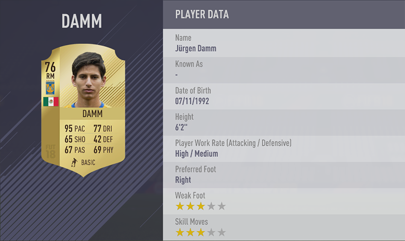 TOP 20 FASTEST PLAYERS 6. Jürgen Damm (95) RM